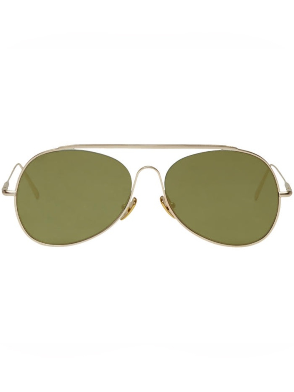 Acne Gold Frame spitfire Sunglasses -  Green Lenses